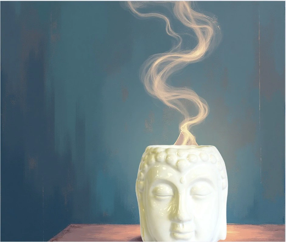 Ancient Wisdom Aroma lampa Buddha Bílá 9 x 7 x 7 cm