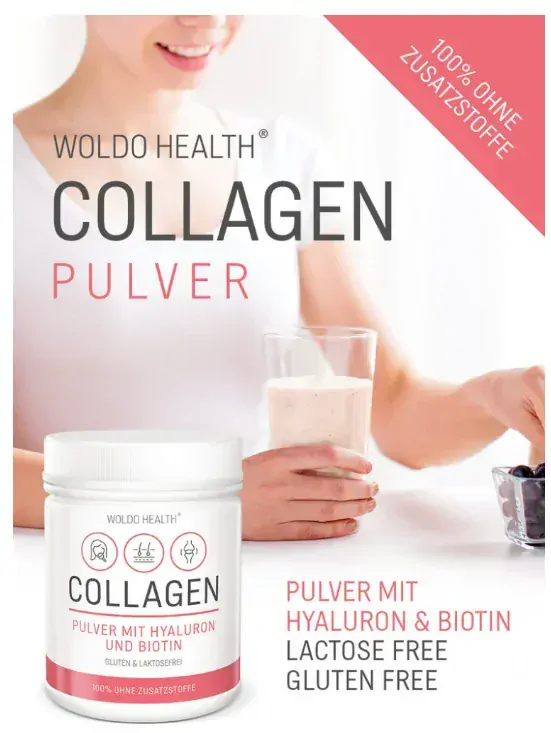 WoldoHealth Kolagen s kyselinou hyaluronovou a biotinem 500 g