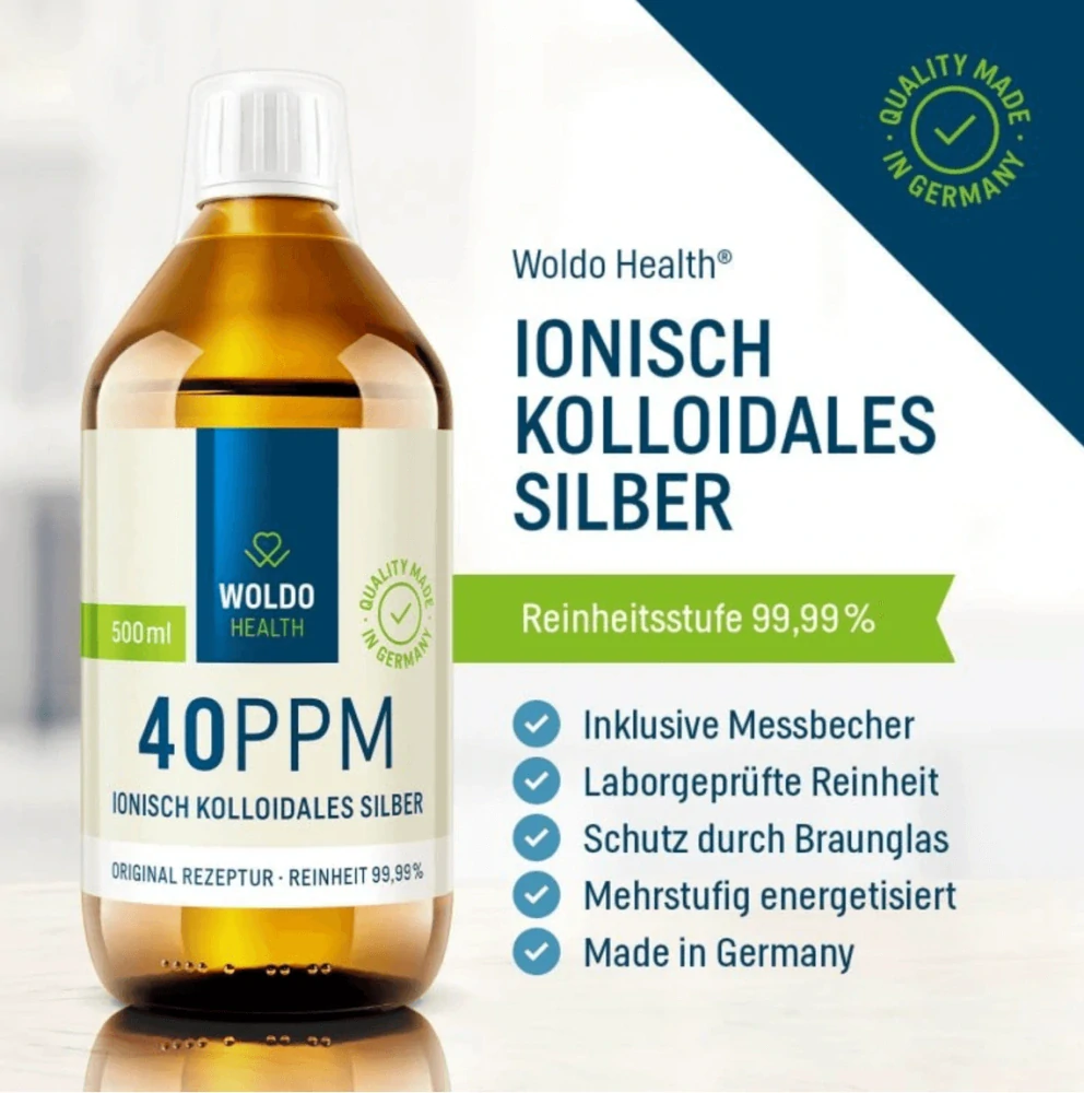 WoldoHealth Koloidní stříbro 40 ppm 500 ml