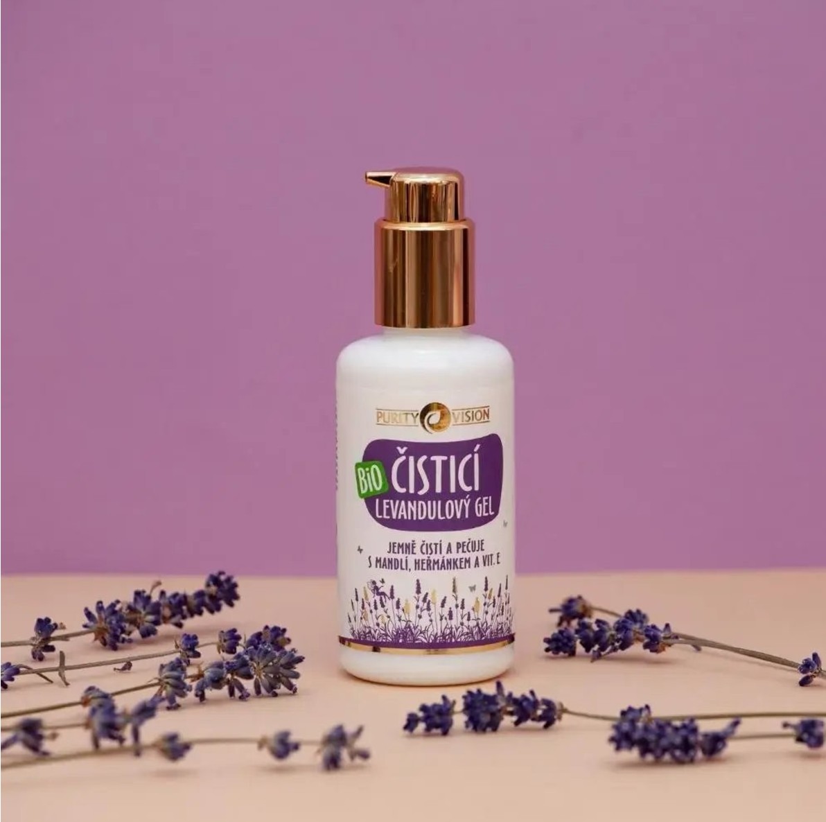 Purity Vision Levandulový čisticí gel s heřmánkem a vit. E, BIO 100 ml