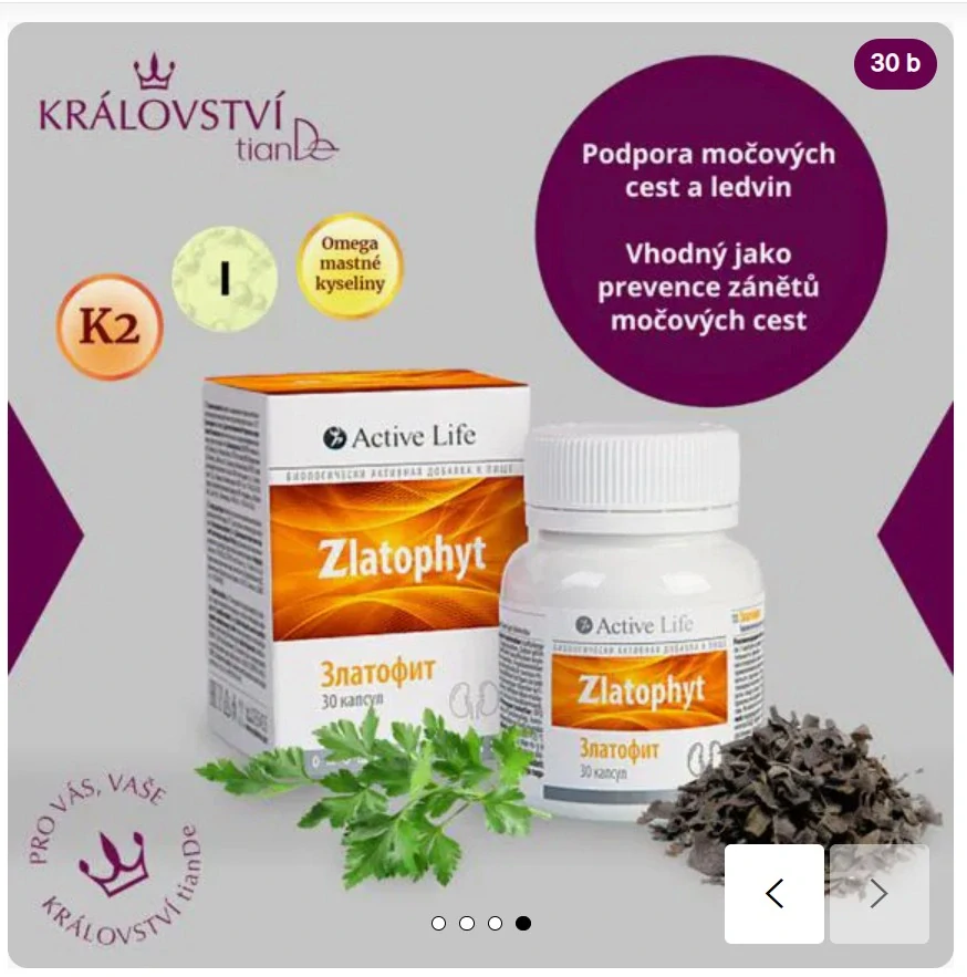 tianDe Active Life Funkční komplex Zlatophyt 30 kapslí
