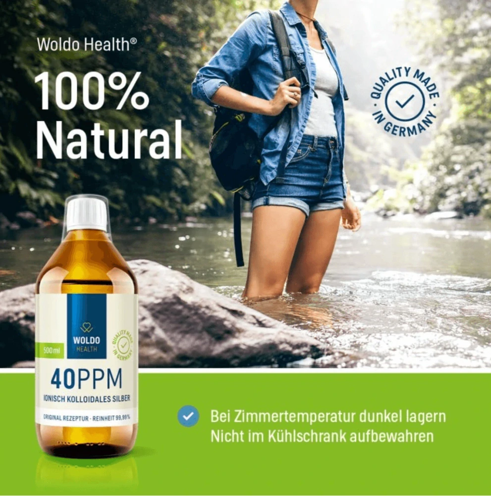 WoldoHealth Koloidní stříbro 40 ppm 500 ml