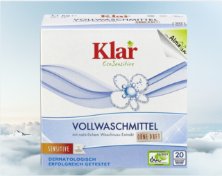Klar Prací prášek z mýdlových ořechů sensitive 1,1 kg