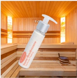 Sauna hýčkající krém Meruňka – peeling 70 g / 75 ml v dávkovači
